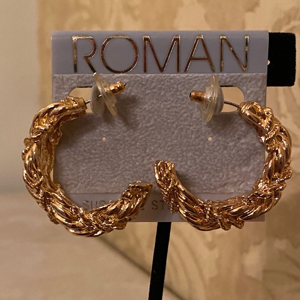 VINTAGE Roman Steel Post Earrings. NWT